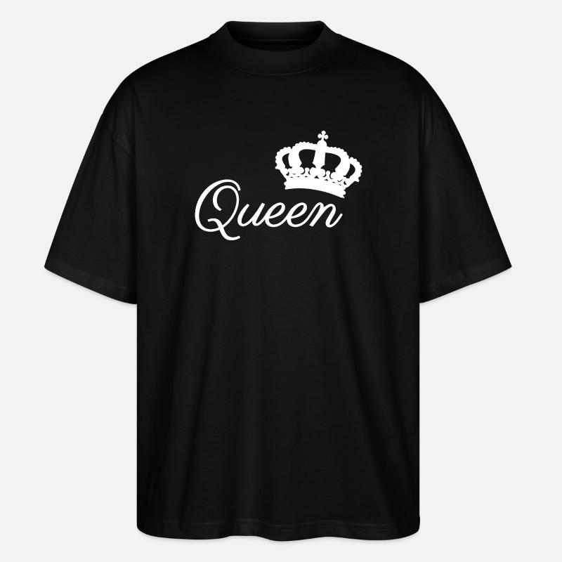 Elegantes Queen Crown Typografie-Design - Stanley/Stella Oversized Unisex Bio T-Shirt Blaster 2.0 - Schwarz