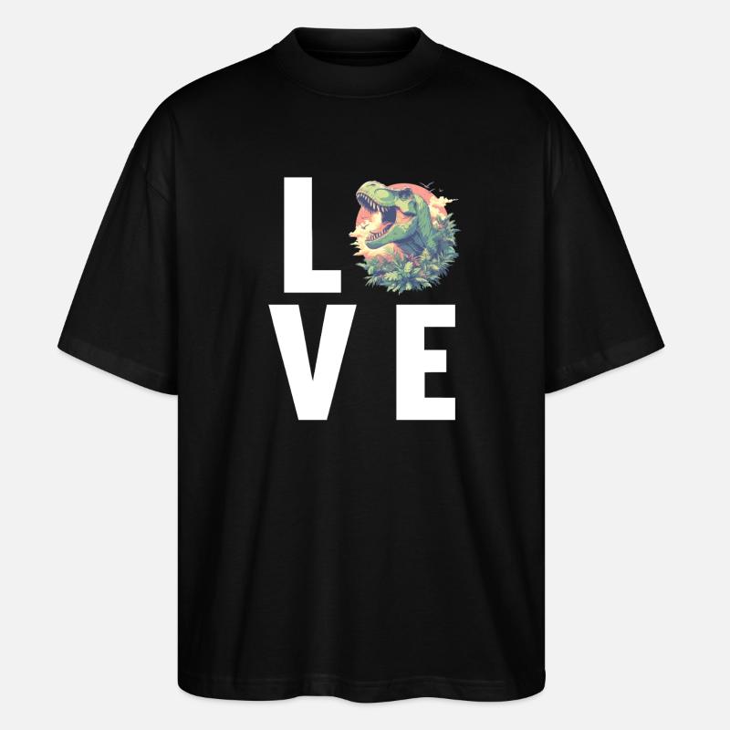 Dino Dinosaur Dinosaur - Stanley/Stella Oversized Unisex Organic T-shirt Blaster 2.0 - black