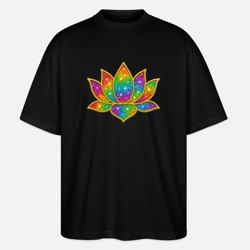 Leuchtendes Glitzer-Lotus-Symbol - Stanley/Stella Oversized Unisex Bio T-Shirt Blaster 2.0 - Schwarz