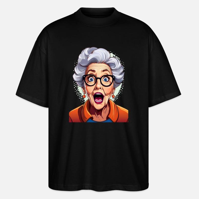 Erstaunte Großmutter - Stanley/Stella Oversized Unisex Bio T-Shirt Blaster 2.0 - Schwarz