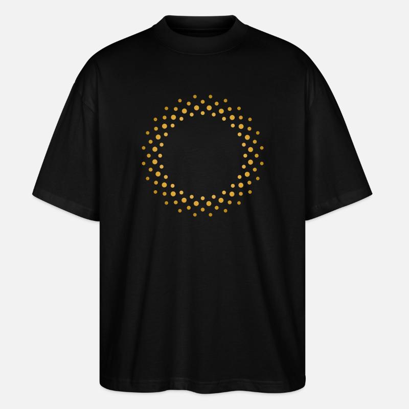 Ringförmiges, goldenes Punktmuster - Stanley/Stella Oversized Unisex Bio T-Shirt Blaster 2.0 - Schwarz
