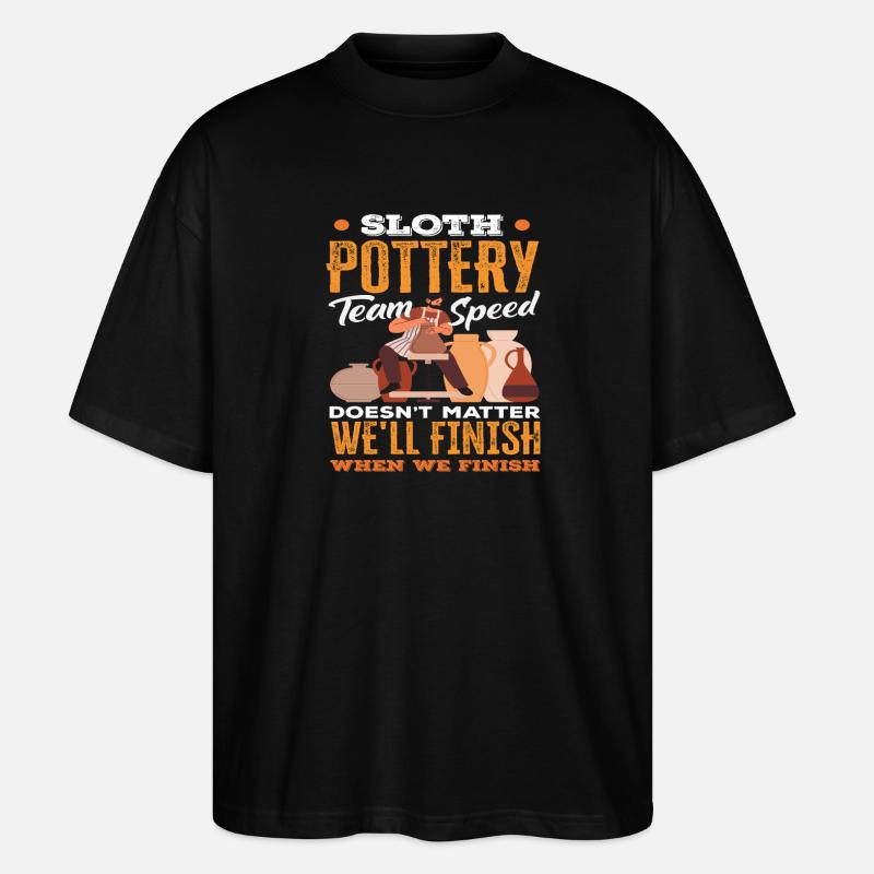 Faultier Töpfern Team Geschwindigkeit - Stanley/Stella Oversized Unisex Bio T-Shirt Blaster 2.0 - Schwarz