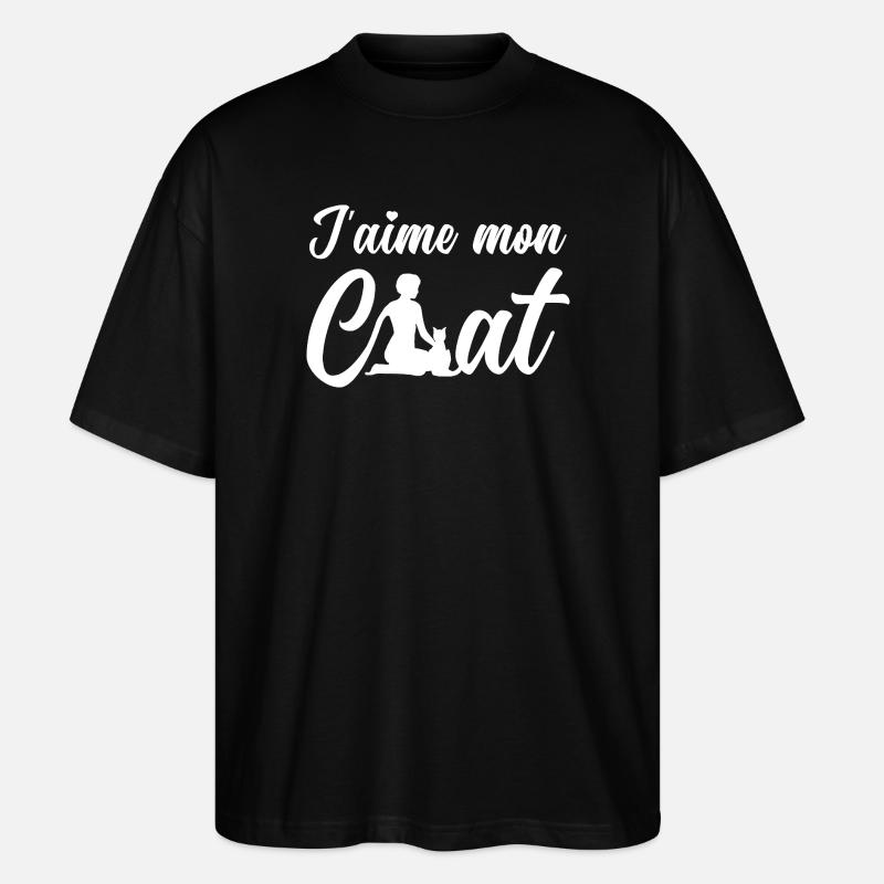 ICH LIEBE MEINE KATZE! - Stanley/Stella Oversized Unisex Bio T-Shirt Blaster 2.0 - Schwarz