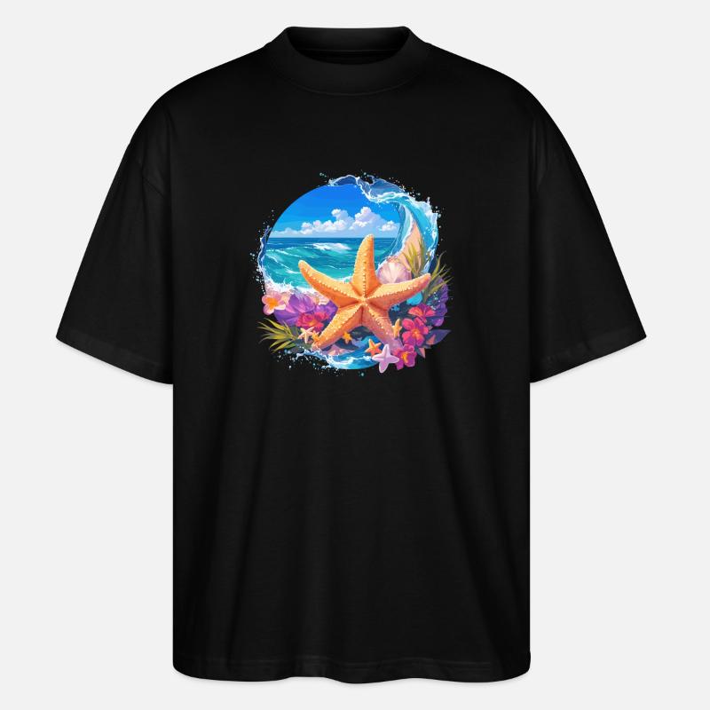 Starfish Starfish - Stanley/Stella Oversized Unisex Organic T-shirt Blaster 2.0 - black