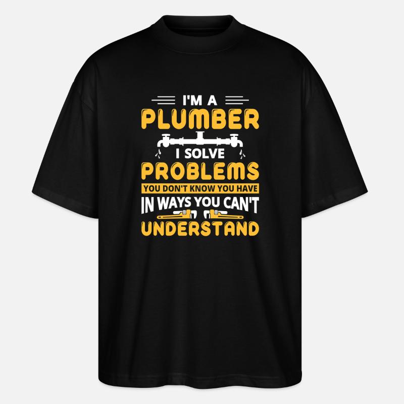 Chauffagiste Plombier Plombier de construction chauffage - T-shirt bio Blaster 2.0 coupe oversize Stanley/Stella Unisexe - noir