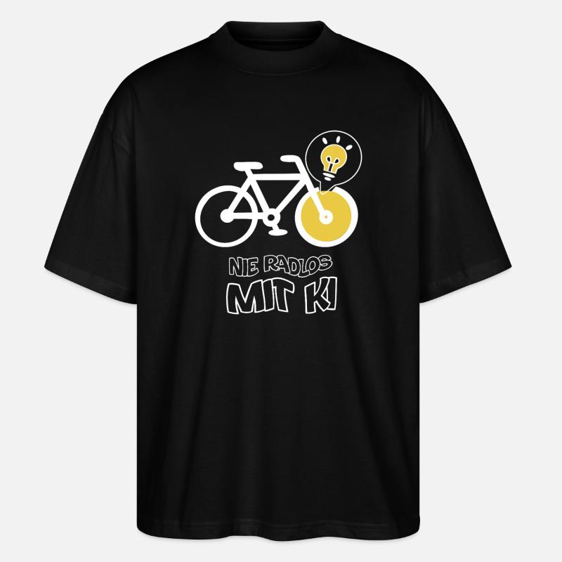 Vélo créatif avec design d’ampoule - T-shirt bio Blaster 2.0 coupe oversize Stanley/Stella Unisexe - noir