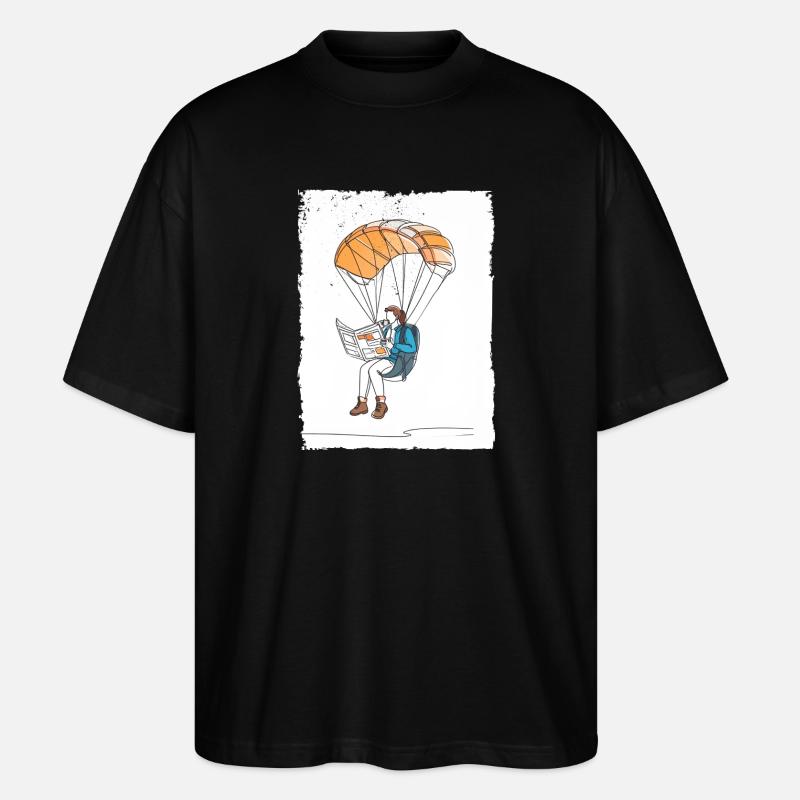 Airborne Reader Illustration - Stanley/Stella Oversized Unisex Organic T-shirt Blaster 2.0 - black