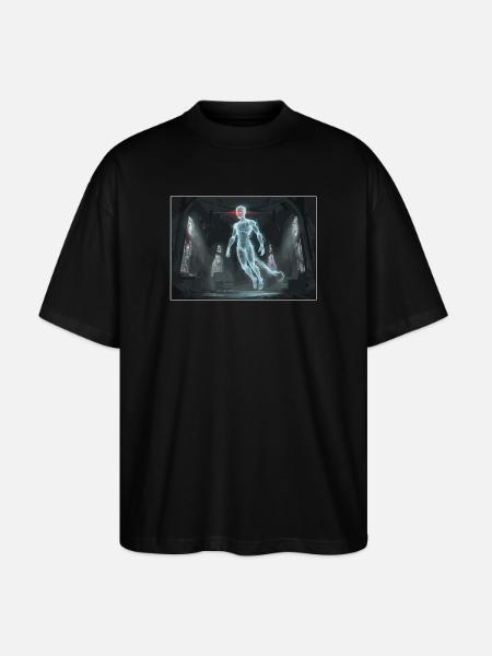 Digitaler Geist im Spukhaus - Stanley/Stella Oversized Unisex Bio T-Shirt Blaster 2.0 - Schwarz