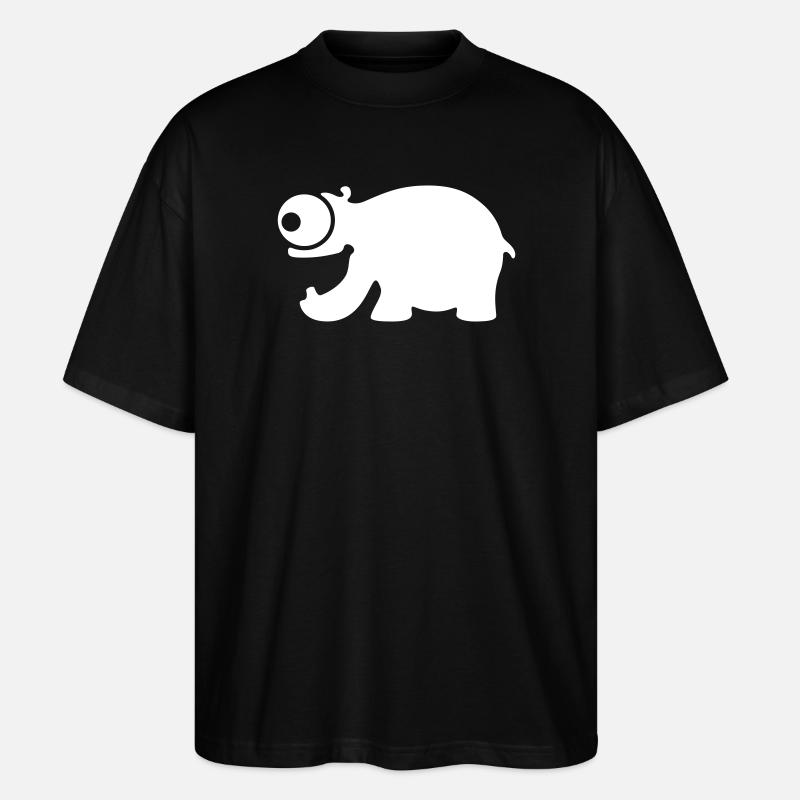 Lustiges Nilpferd - Stanley/Stella Oversized Unisex Bio T-Shirt Blaster 2.0 - Schwarz