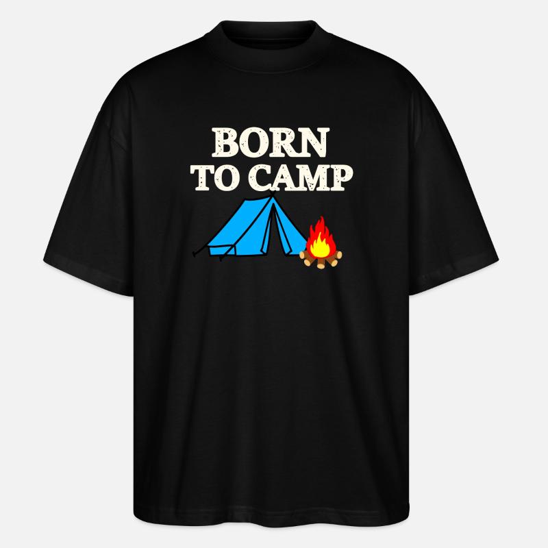 Born To Camp - Stanley/Stella Oversized Unisex Bio T-Shirt Blaster 2.0 - Schwarz