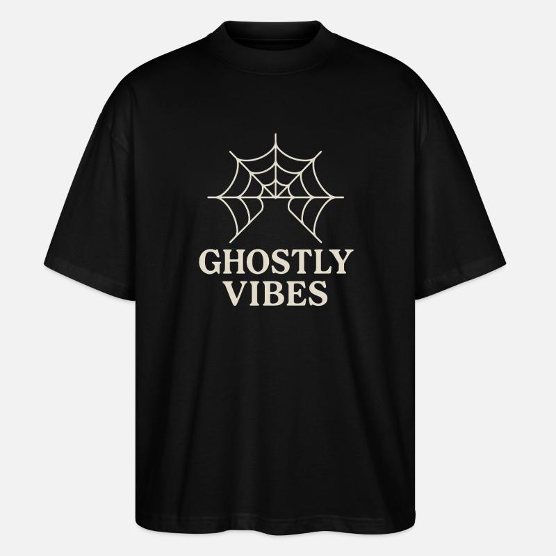 Spinnennetz Design mit Ghostly Vibes - Stanley/Stella Oversized Unisex Bio T-Shirt Blaster 2.0 - Schwarz