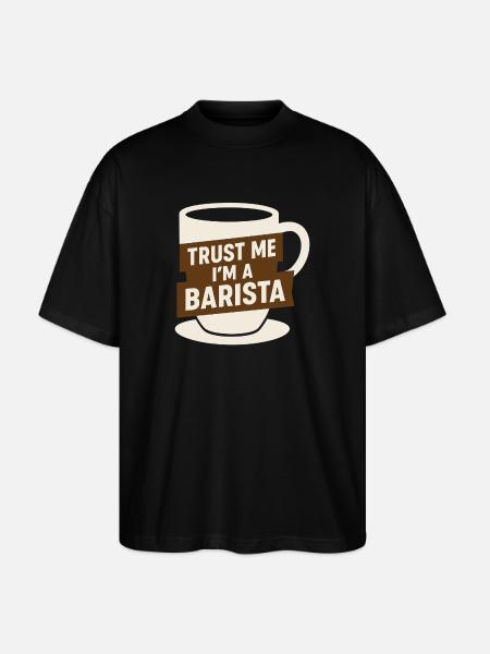 Barista Espresso Crew Coffee Slinger Latte - Stanley/Stella Oversized Unisex Organic T-shirt Blaster 2.0 - black