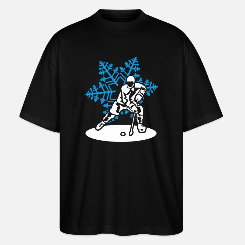Eishockey Eiskristall Eishockeyspieler Geschenk - Stanley/Stella Oversized Unisex Bio T-Shirt Blaster 2.0 - Schwarz