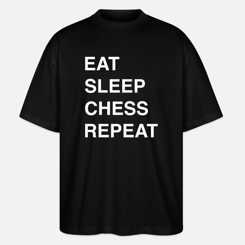 Schach Idee und Chess Sprüche - Stanley/Stella Oversized Unisex Bio T-Shirt Blaster 2.0 - Schwarz