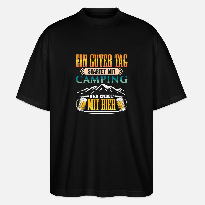 Camper Camping Caravan Saying - Stanley/Stella Oversized Unisex Organic T-shirt Blaster 2.0 - black