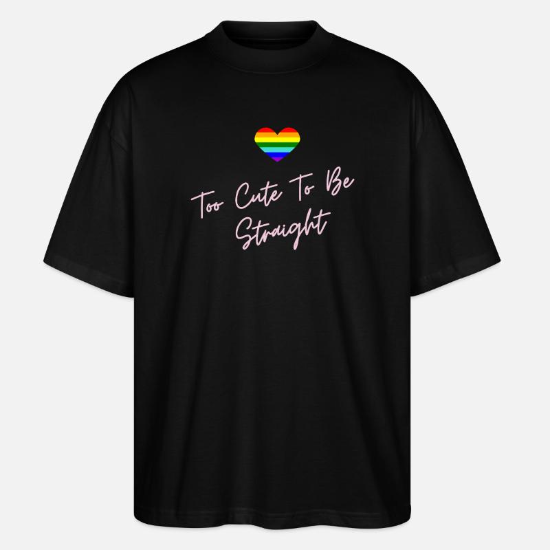 Rainbow Heart Pride LGBTQ Design - Stanley/Stella Oversized Unisex Organic T-shirt Blaster 2.0 - black