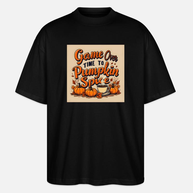 Pumpkin Spice Game Over - Stanley/Stella Oversized Unisex Bio T-Shirt Blaster 2.0 - Schwarz