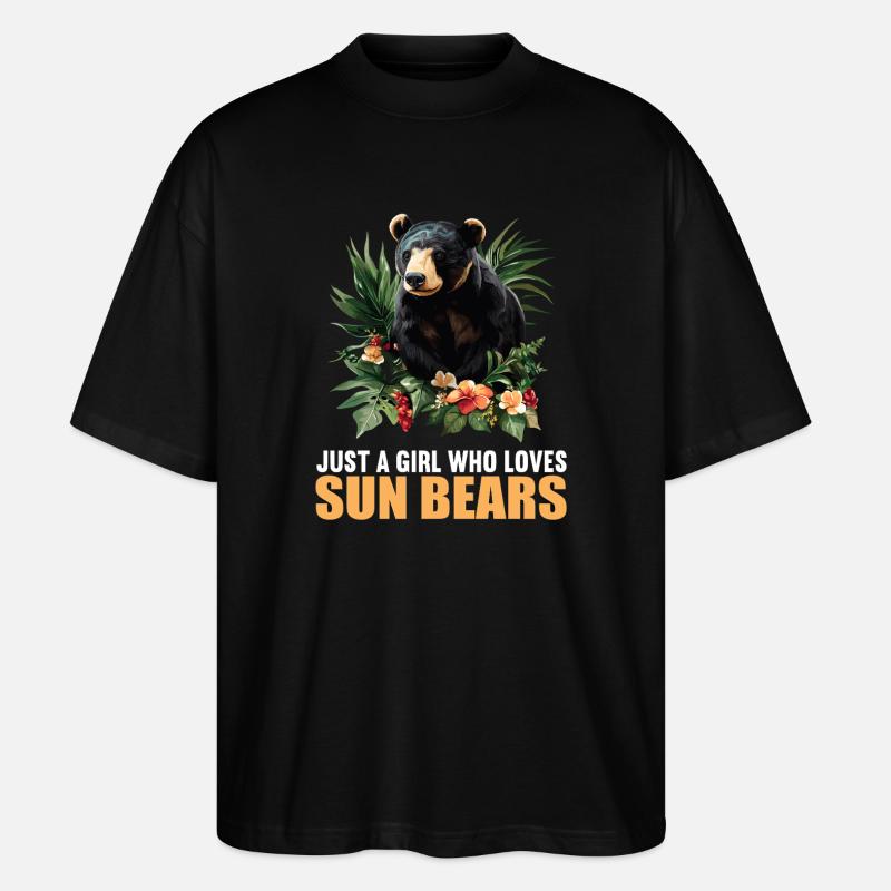Sun Bear Malaienbär - Stanley/Stella Oversized Unisex Bio T-Shirt Blaster 2.0 - Schwarz