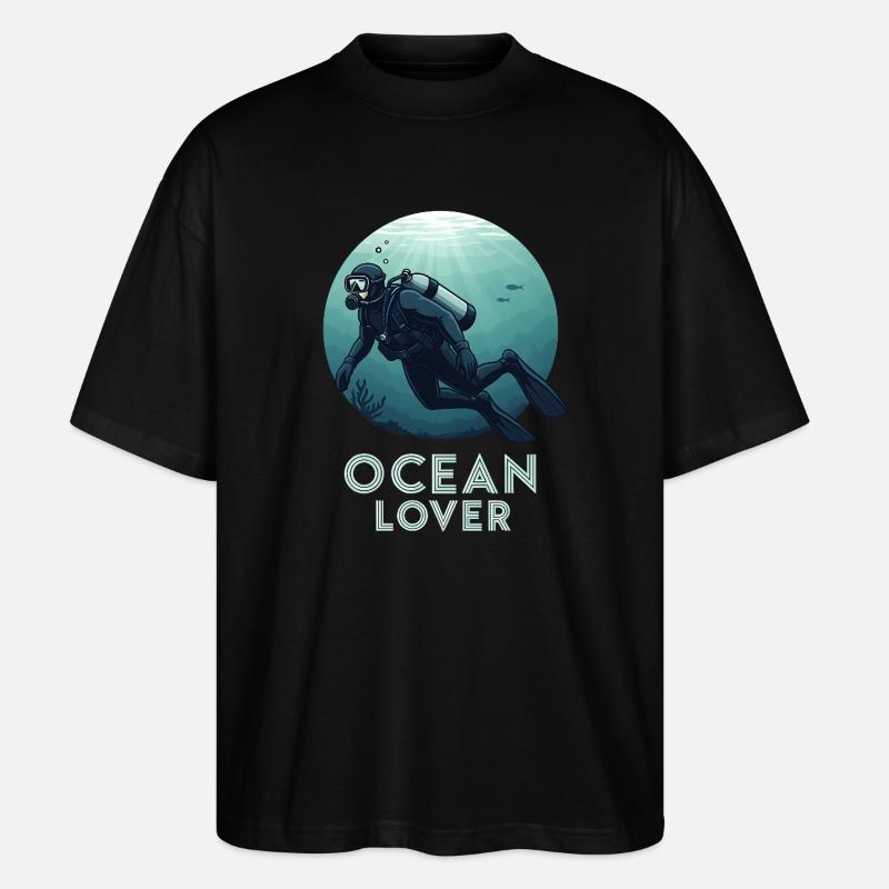 Ocean Lover Taucher - Stanley/Stella Oversized Unisex Bio T-Shirt Blaster 2.0 - Schwarz