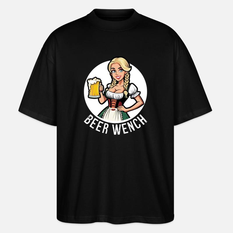 Bierweibchen - Stanley/Stella Oversized Unisex Bio T-Shirt Blaster 2.0 - Schwarz