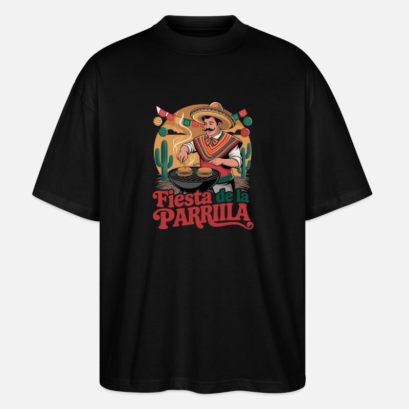 Fiesta De La Parrilla : Mexicaine - T-shirt bio Blaster 2.0 coupe oversize Stanley/Stella Unisexe - noir