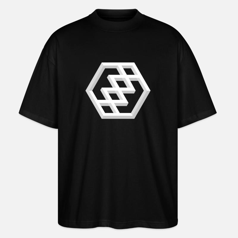 Abstract Geometric Pattern - Stanley/Stella Oversized Unisex Organic T-shirt Blaster 2.0 - black