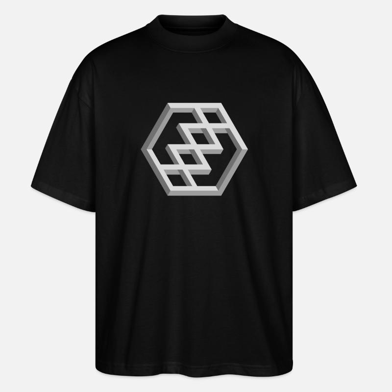 Futuristisches Geometrie-Muster - Stanley/Stella Oversized Unisex Bio T-Shirt Blaster 2.0 - Schwarz