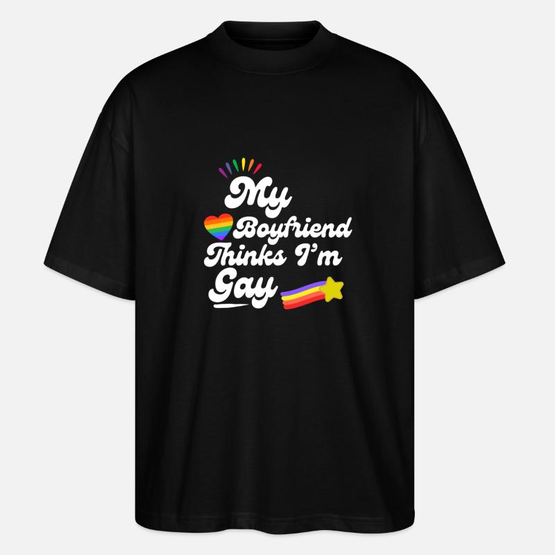 Rainbow Love Pride Erklärung - Stanley/Stella Oversized Unisex Bio T-Shirt Blaster 2.0 - Schwarz