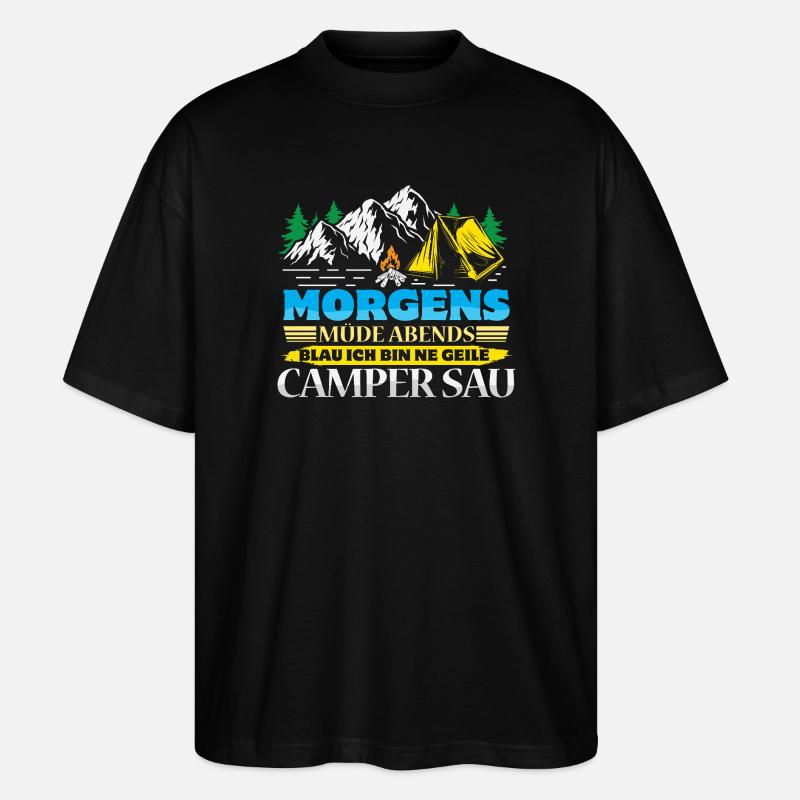 Camper Camping Wohnwagen Spruch - Stanley/Stella Oversized Unisex Bio T-Shirt Blaster 2.0 - Schwarz