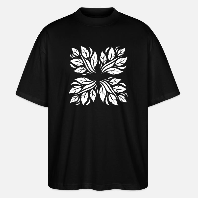 Leaves botanical pattern - Stanley/Stella Oversized Unisex Organic T-shirt Blaster 2.0 - black