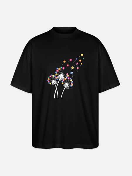 Löwenzahn-Billardkugel, lustiges Queue, Sportkunst - Stanley/Stella Oversized Unisex Bio T-Shirt Blaster 2.0 - Schwarz