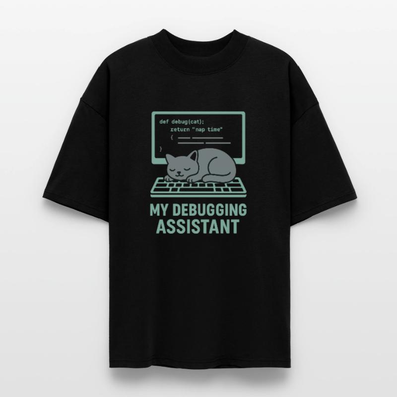My Debugging Assistant Cat Stanley/Stella Oversized Unisex Organic T-shirt Blaster 2.0