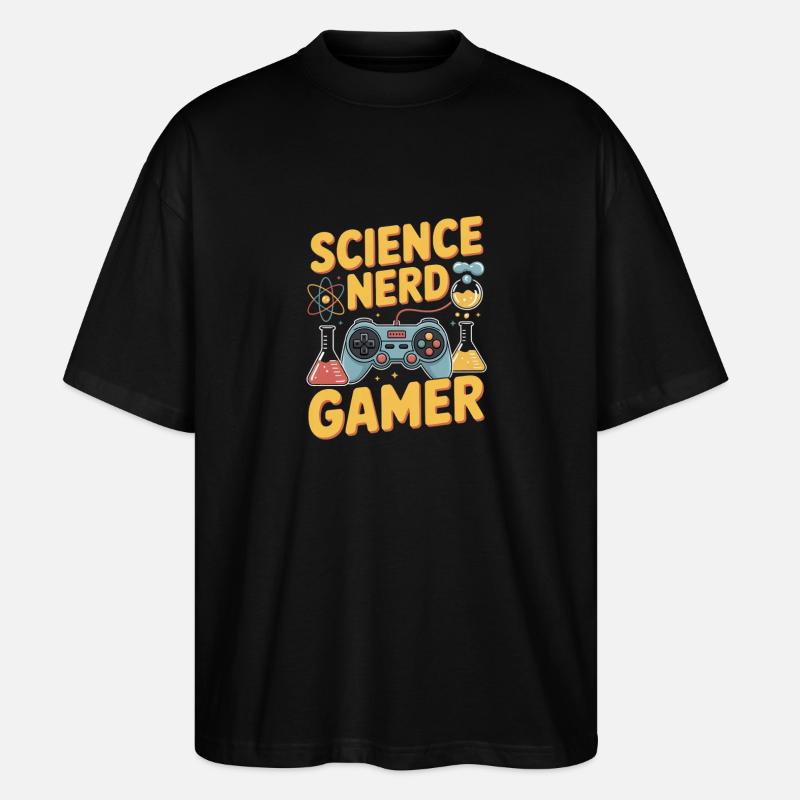 Science Nerd Gamer Controller Chemie Physik - Stanley/Stella Oversized Unisex Bio T-Shirt Blaster 2.0 - Schwarz