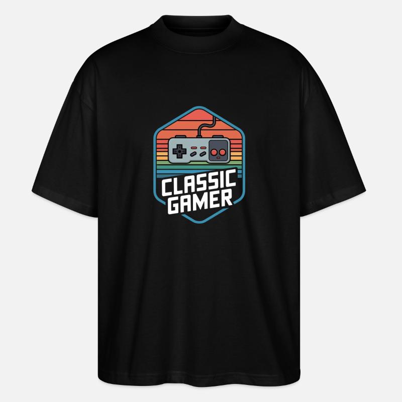 Classic Gamer Retro Controller Nostalgie - Stanley/Stella Oversized Unisex Bio T-Shirt Blaster 2.0 - Schwarz