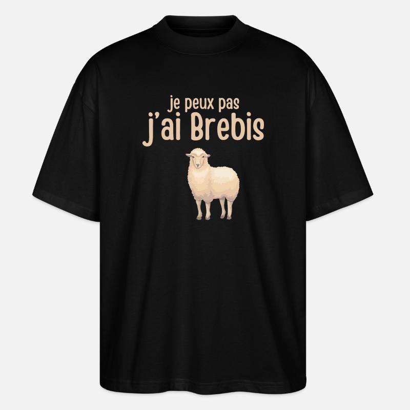 I can't I have sheep - Stanley/Stella Oversized Unisex Organic T-shirt Blaster 2.0 - black