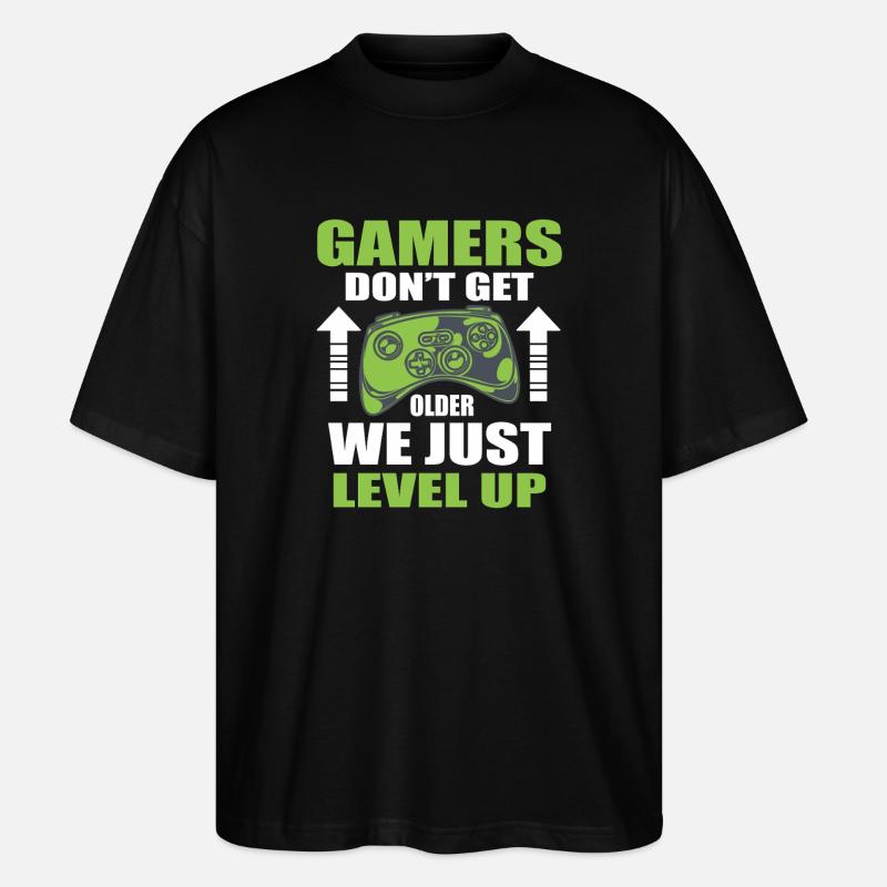 Conception motivante Gamer Level Up - T-shirt bio Blaster 2.0 coupe oversize Stanley/Stella Unisexe - noir