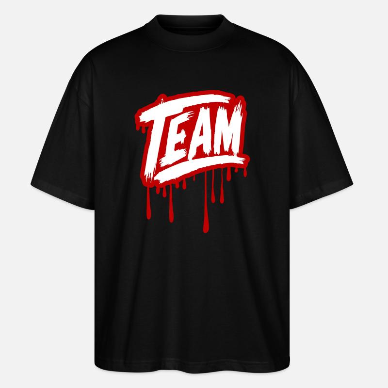 Team Graffiti - Stanley/Stella Oversized Unisex Bio T-Shirt Blaster 2.0 - Schwarz