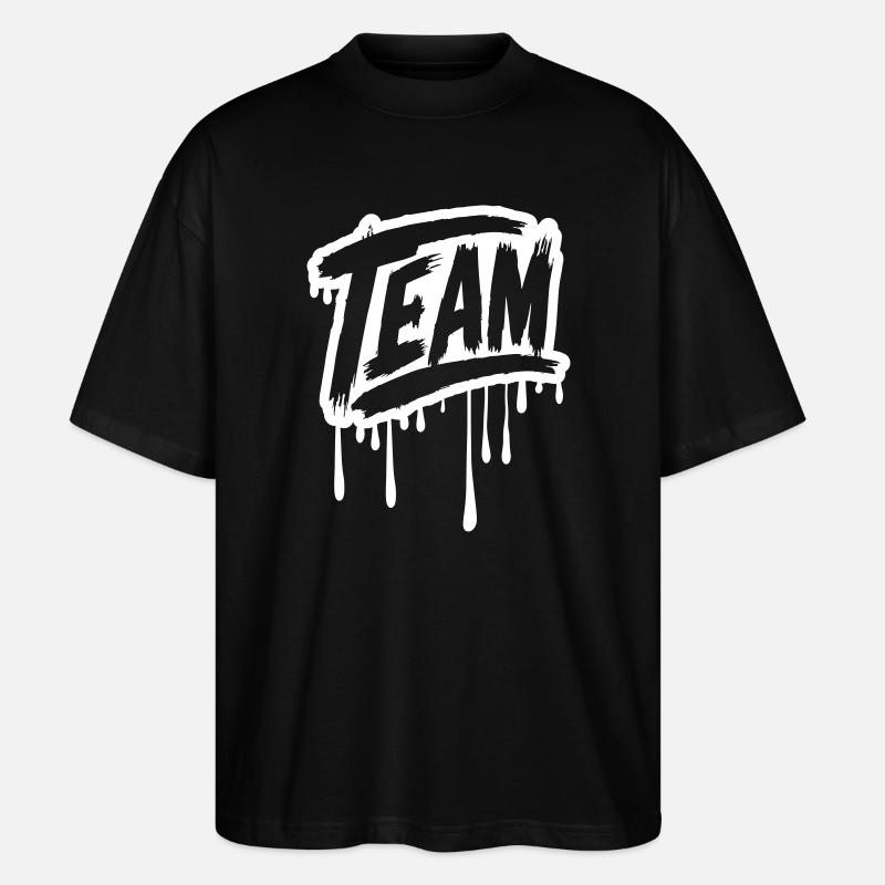 Team Graffiti - Stanley/Stella Oversized Unisex Bio T-Shirt Blaster 2.0 - Schwarz