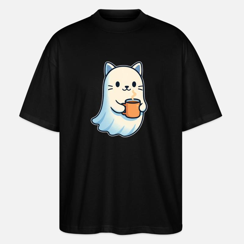 Süßer Katzengeist mit Kaffee - T-shirt bio Blaster 2.0 coupe oversize Stanley/Stella Unisexe - noir