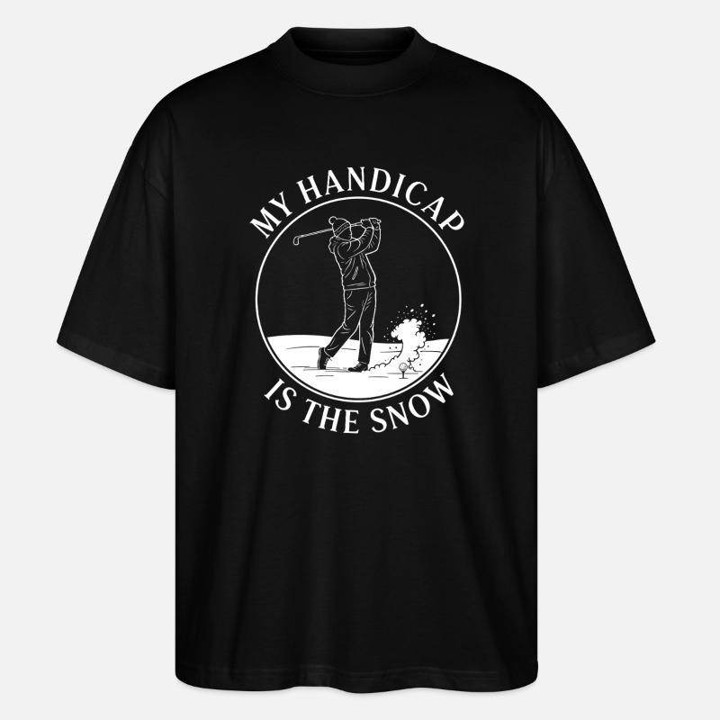 Mon handicap, c’est la neige - T-shirt bio Blaster 2.0 coupe oversize Stanley/Stella Unisexe - noir