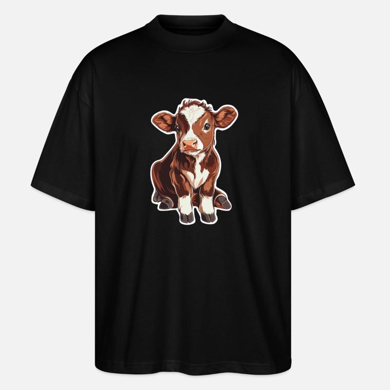 Kuh - Stanley/Stella Oversized Unisex Bio T-Shirt Blaster 2.0 - Schwarz