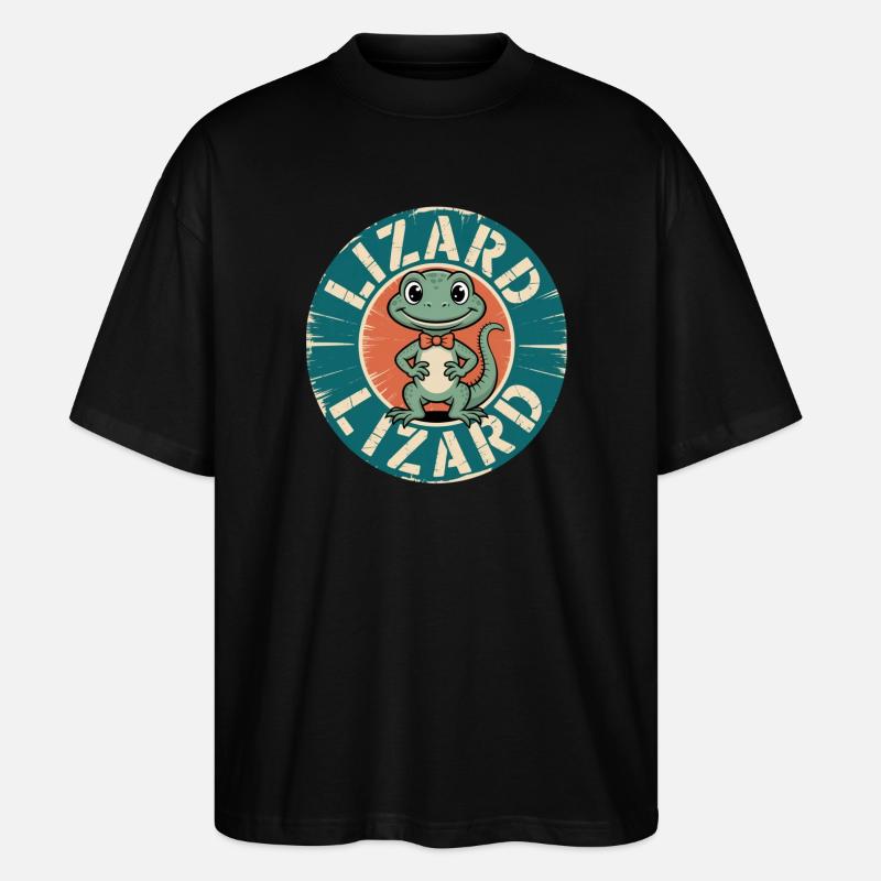 Lizard Meme Lustig Weirdcore Vibes - Stanley/Stella Oversized Unisex Bio T-Shirt Blaster 2.0 - Schwarz