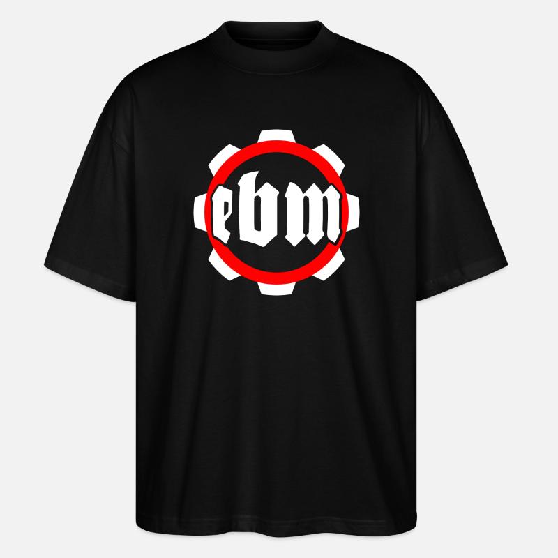 Conception d’engrenages d’inspiration industrielle - EBM - T-shirt bio Blaster 2.0 coupe oversize Stanley/Stella Unisexe - noir