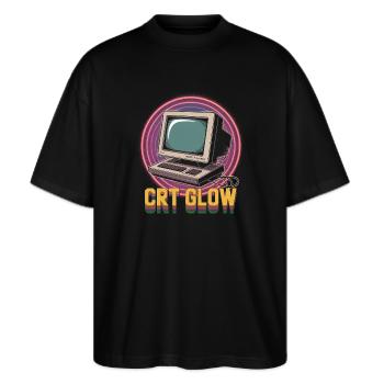 CRT Ordinateur Pop Culture Rétro Jeu vidéo - T-shirt bio Blaster 2.0 coupe oversize Stanley/Stella Unisexe - noir - Devant - Alina (178cm) & Michal (187cm)
