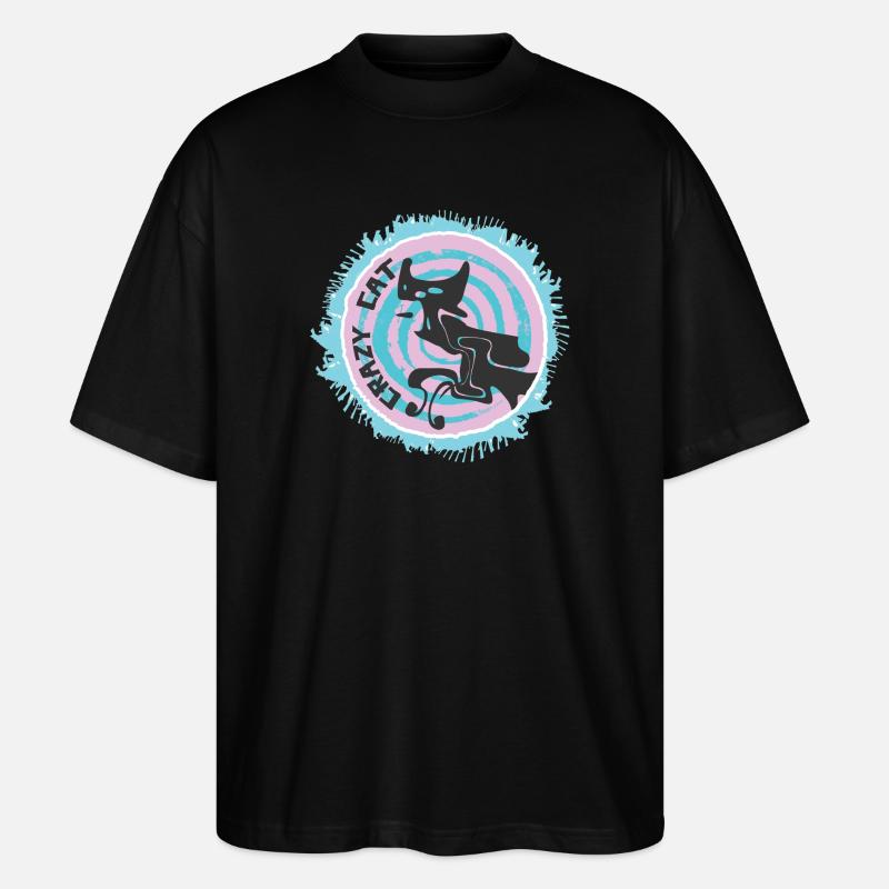 Abstrakte Katze mit Zitat - Stanley/Stella Oversized Unisex Bio T-Shirt Blaster 2.0 - Schwarz