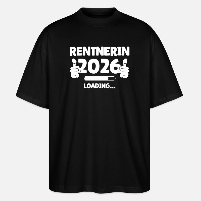 Retiree 2026 Loading Bar Design - Stanley/Stella Oversized Unisex Organic T-shirt Blaster 2.0 - black