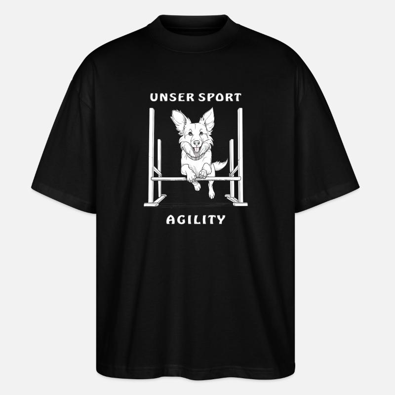 HUND UNSER SPORT AGILITY - Stanley/Stella Oversized Unisex Bio T-Shirt Blaster 2.0 - Schwarz
