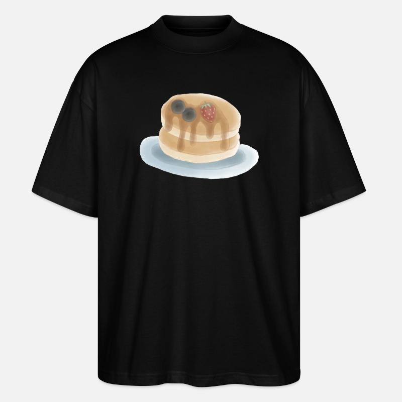 Süße Beeren Pfannkuchen Illustration - Stanley/Stella Oversized Unisex Bio T-Shirt Blaster 2.0 - Schwarz