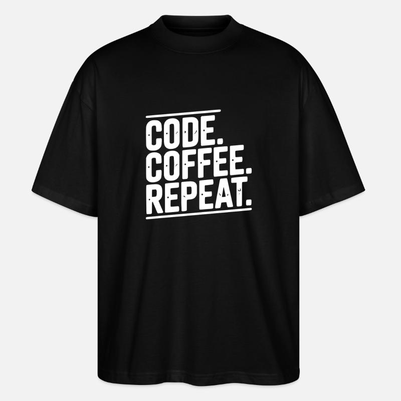 Code Coffee Repeat - T-shirt bio Blaster 2.0 coupe oversize Stanley/Stella Unisexe - noir