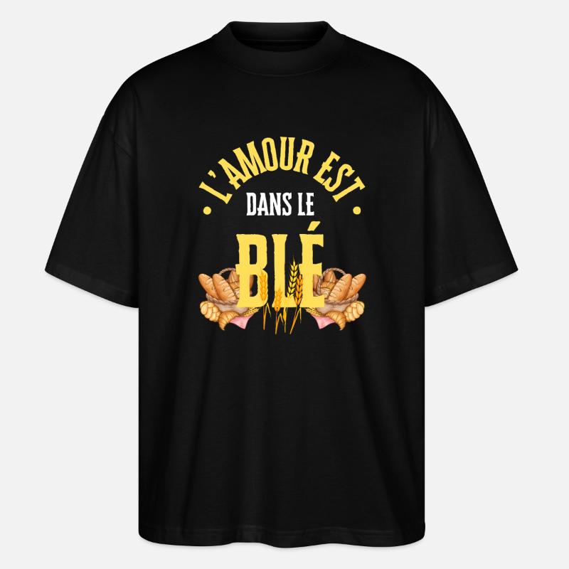 Die Liebe steckt im Weizen - Stanley/Stella Oversized Unisex Bio T-Shirt Blaster 2.0 - Schwarz